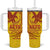 Samoa Pago Pago Aeto Tumbler With Handle Wingstyle Red-Gold Color - Polynesian Pride