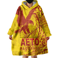 Samoa Pago Pago Aeto Wearable Blanket Hoodie Wingstyle Red-Gold Color - Polynesian Pride