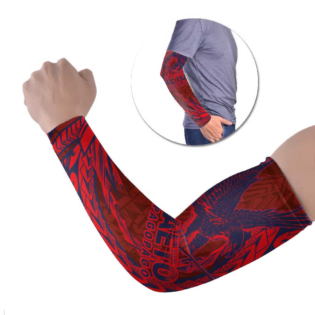 Samoa Pago Pago Aeto Arm Sleeves Wingstyle Red-Blue Color - Polynesian Pride