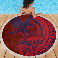 Samoa Pago Pago Aeto Beach Blanket Wingstyle Red-Blue Color - Polynesian Pride
