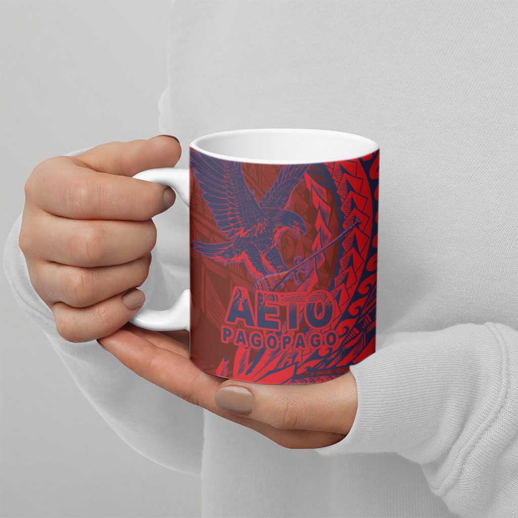 Samoa Pago Pago Aeto Ceramic Mug Wingstyle Red-Blue Color - Polynesian Pride