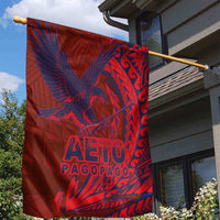 Samoa Pago Pago Aeto Garden Flag Wingstyle Red-Blue Color - Polynesian Pride