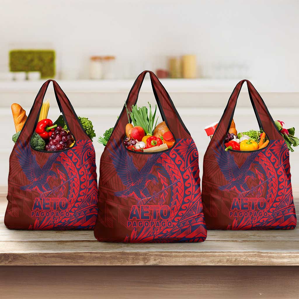 Samoa Pago Pago Aeto Grocery Bag Wingstyle Red-Blue Color - Polynesian Pride
