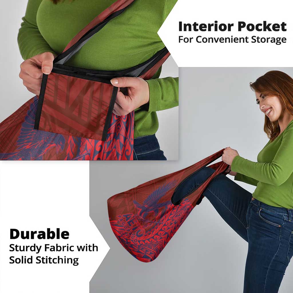 Samoa Pago Pago Aeto Grocery Bag Wingstyle Red-Blue Color - Polynesian Pride