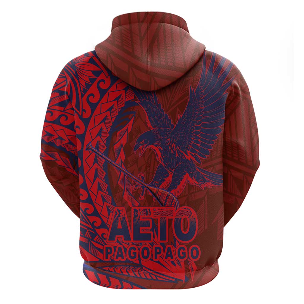 Samoa Pago Pago Aeto Hoodie Wingstyle Red-Blue Color - Polynesian Pride