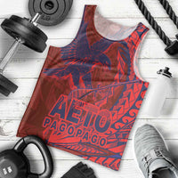 Samoa Pago Pago Aeto Men Tank Top Wingstyle Red-Blue Color - Polynesian Pride