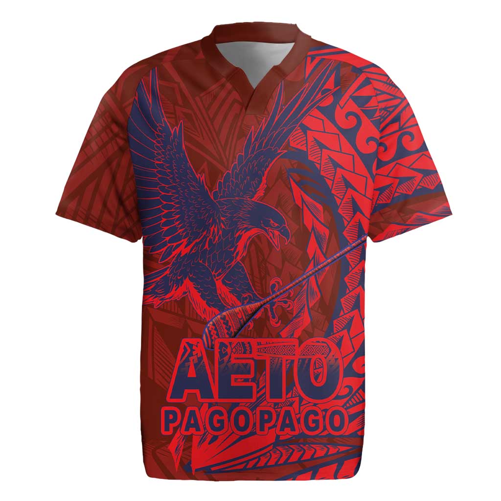 Samoa Pago Pago Aeto Rugby Jersey Wingstyle Red-Blue Color - Polynesian Pride