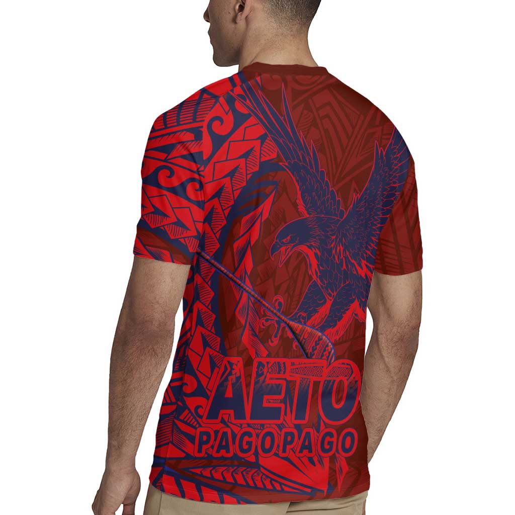 Samoa Pago Pago Aeto Rugby Jersey Wingstyle Red-Blue Color - Polynesian Pride