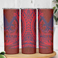 Samoa Pago Pago Aeto Skinny Tumbler Wingstyle Red-Blue Color - Polynesian Pride