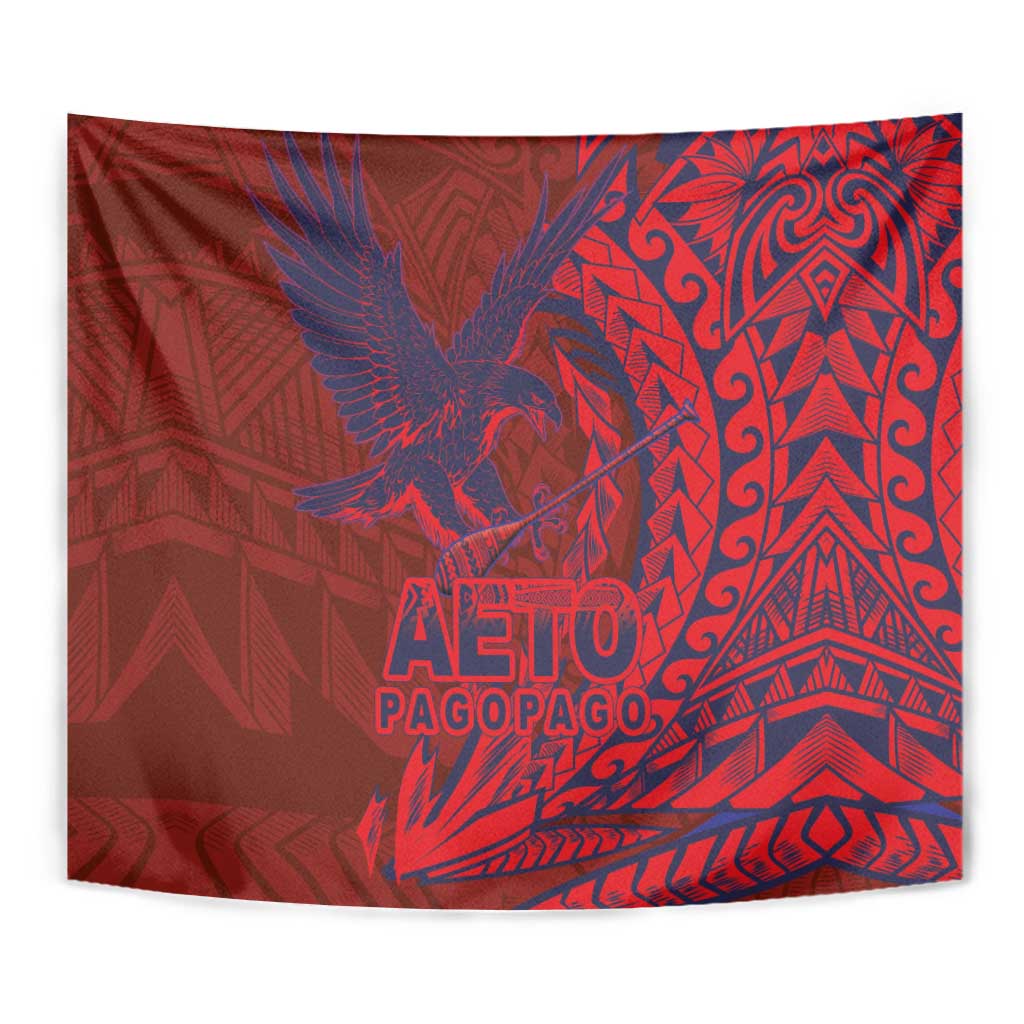 Samoa Pago Pago Aeto Tapestry Wingstyle Red-Blue Color - Polynesian Pride