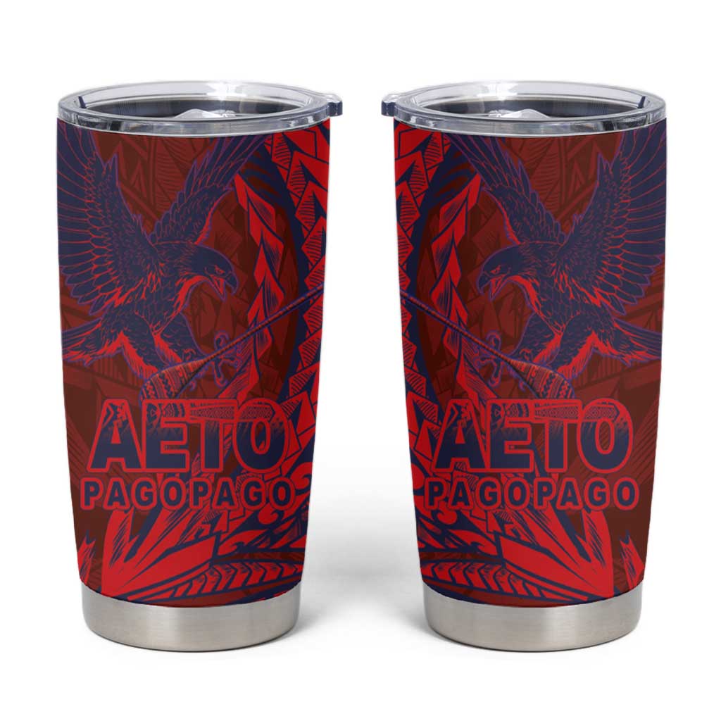 Samoa Pago Pago Aeto Tumbler Cup Wingstyle Red-Blue Color - Polynesian Pride