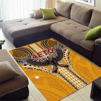 Samoa Pago Pago Aeto Area Rug Bald Eagle with Polynesian Art Tattoos - Polynesian Pride