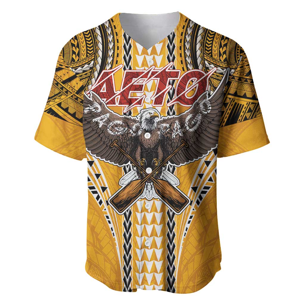 Samoa Pago Pago Aeto Baseball Jersey Bald Eagle with Polynesian Art Tattoos - Polynesian Pride