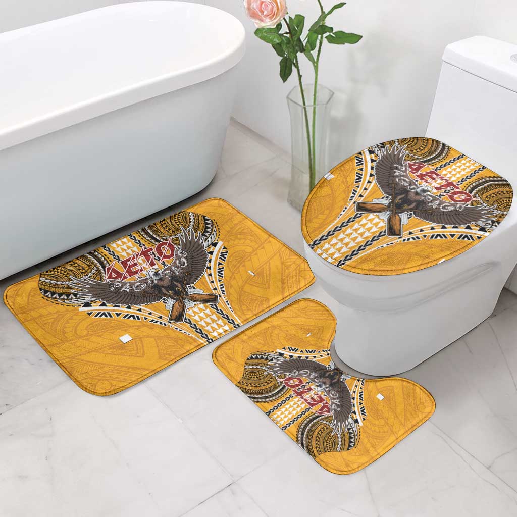 Samoa Pago Pago Aeto Bathroom Set Bald Eagle with Polynesian Art Tattoos - Polynesian Pride