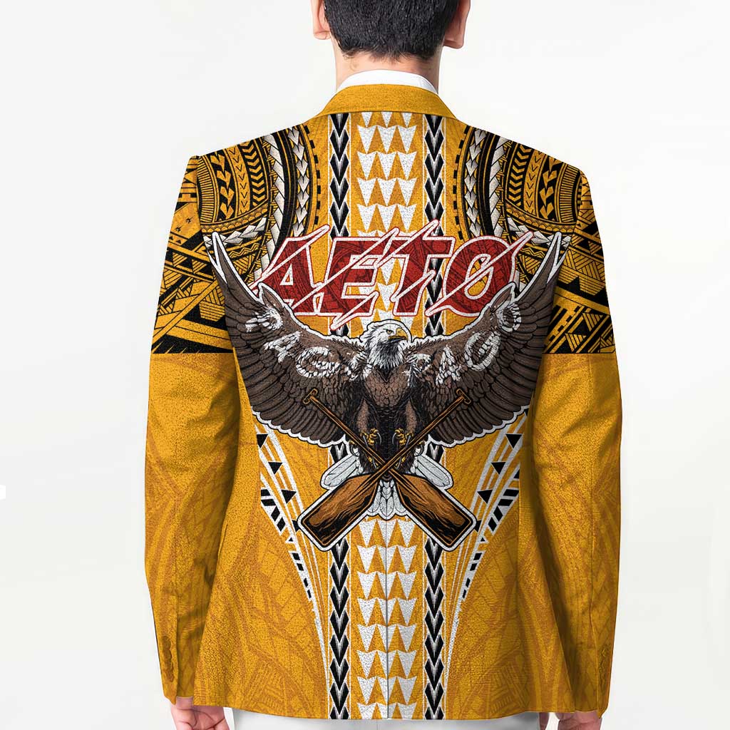 Samoa Pago Pago Aeto Blazer Bald Eagle with Polynesian Art Tattoos - Polynesian Pride
