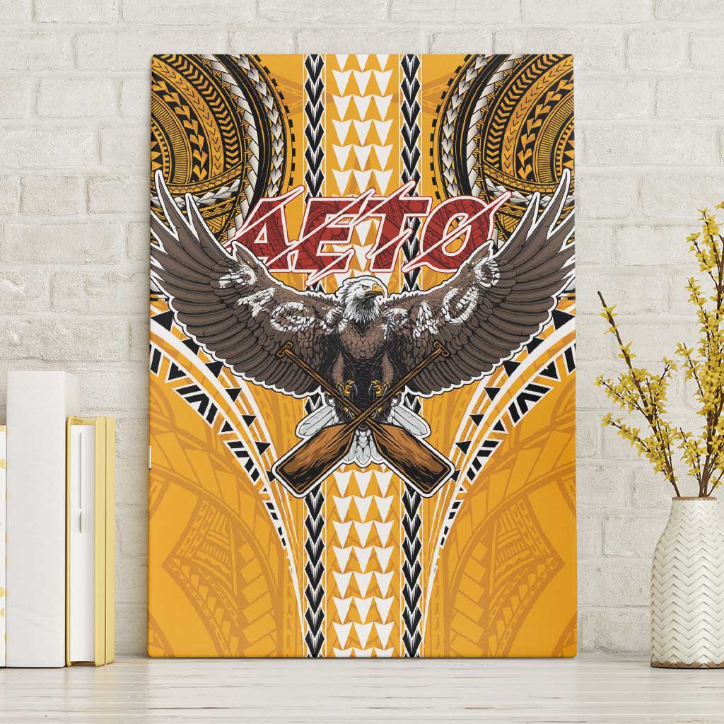 Samoa Pago Pago Aeto Canvas Wall Art Bald Eagle with Polynesian Art Tattoos - Polynesian Pride