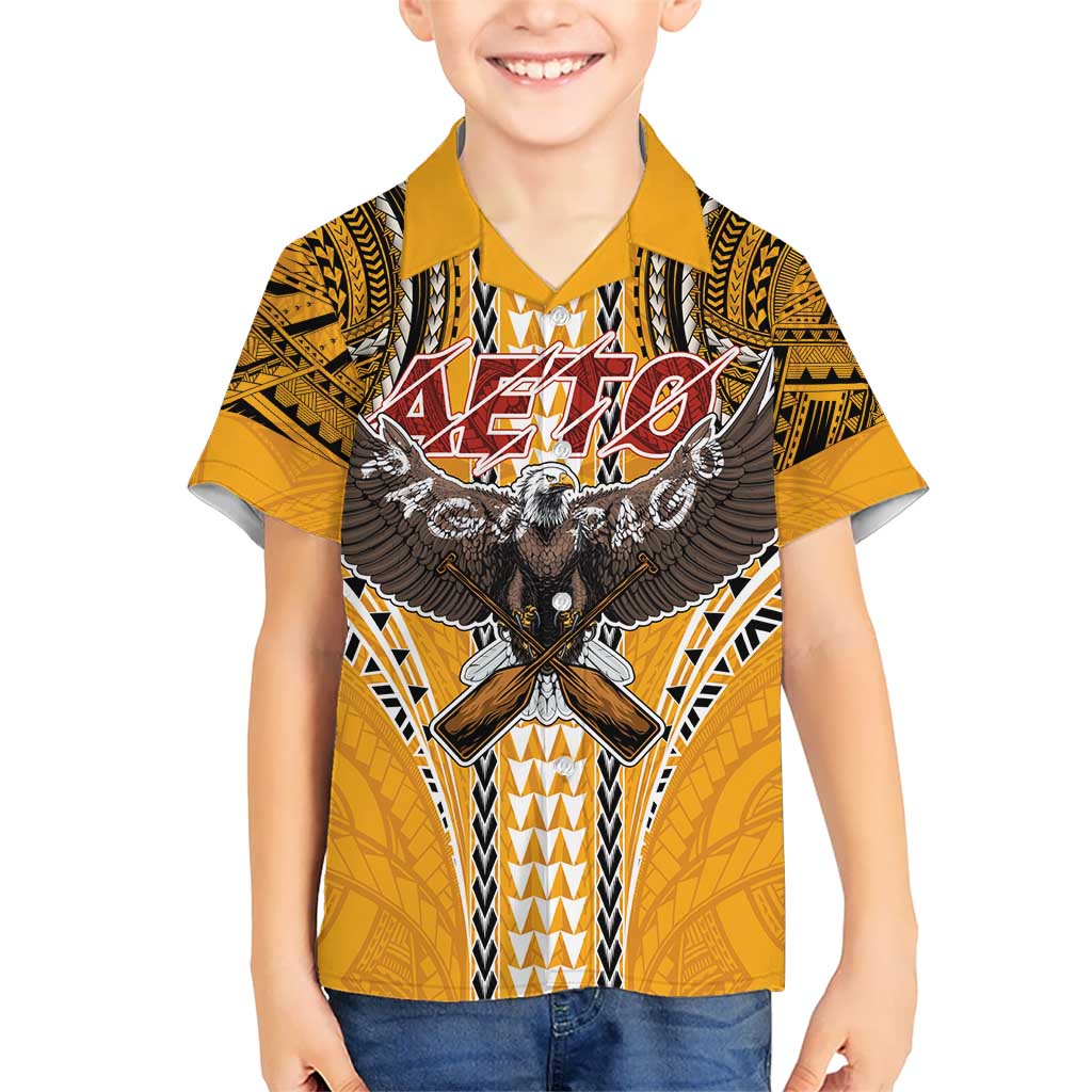 Samoa Pago Pago Aeto Hawaiian Shirt Bald Eagle with Polynesian Art Tattoos - Polynesian Pride