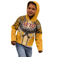 Samoa Pago Pago Aeto Kid Hoodie Bald Eagle with Polynesian Art Tattoos - Polynesian Pride