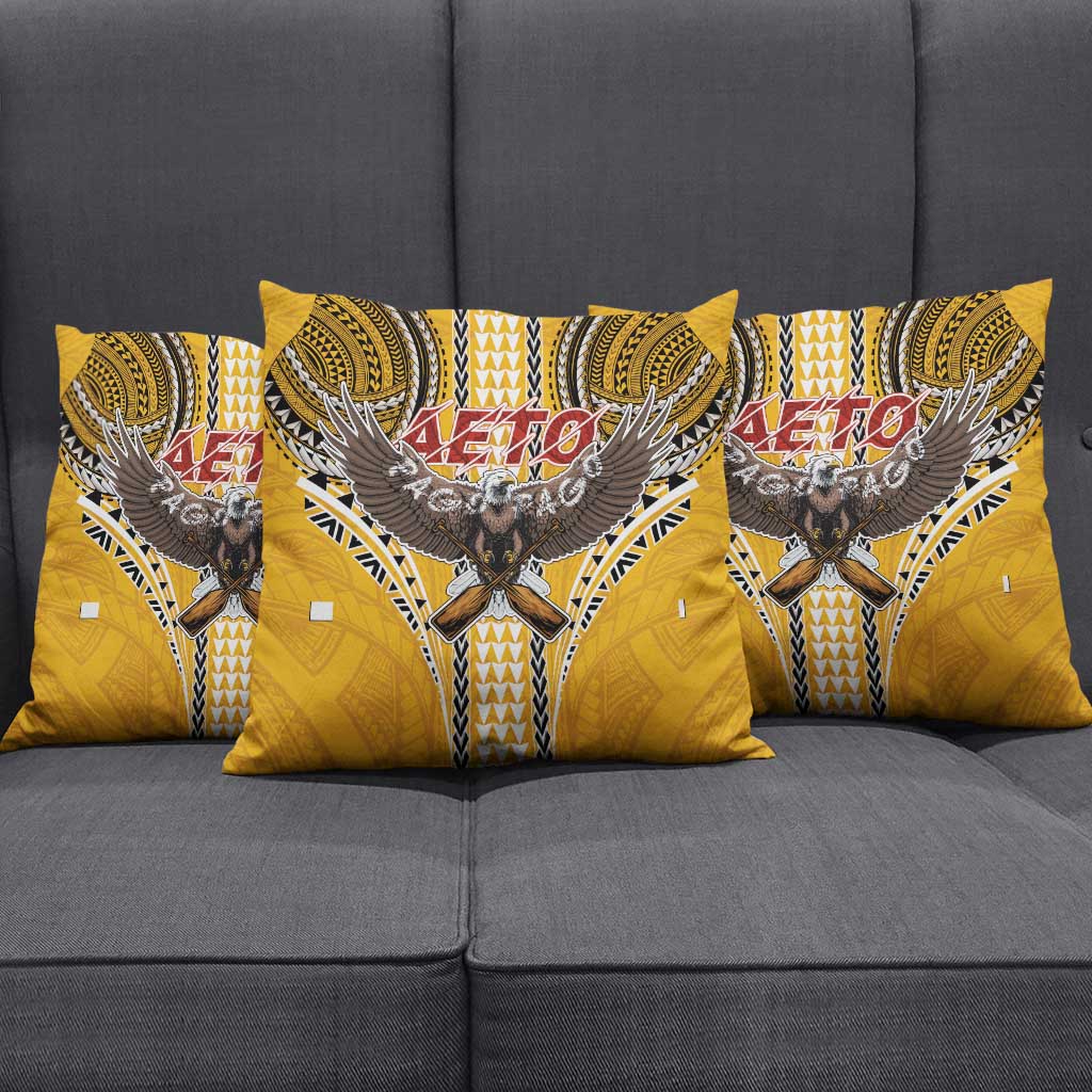 Samoa Pago Pago Aeto Pillow Cover Bald Eagle with Polynesian Art Tattoos - Polynesian Pride