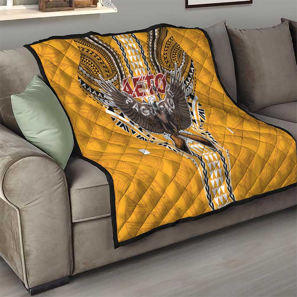 Samoa Pago Pago Aeto Quilt Bald Eagle with Polynesian Art Tattoos - Polynesian Pride