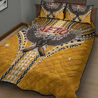 Samoa Pago Pago Aeto Quilt Bed Set Bald Eagle with Polynesian Art Tattoos - Polynesian Pride