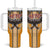 Samoa Pago Pago Aeto Tumbler With Handle Bald Eagle with Polynesian Art Tattoos - Polynesian Pride