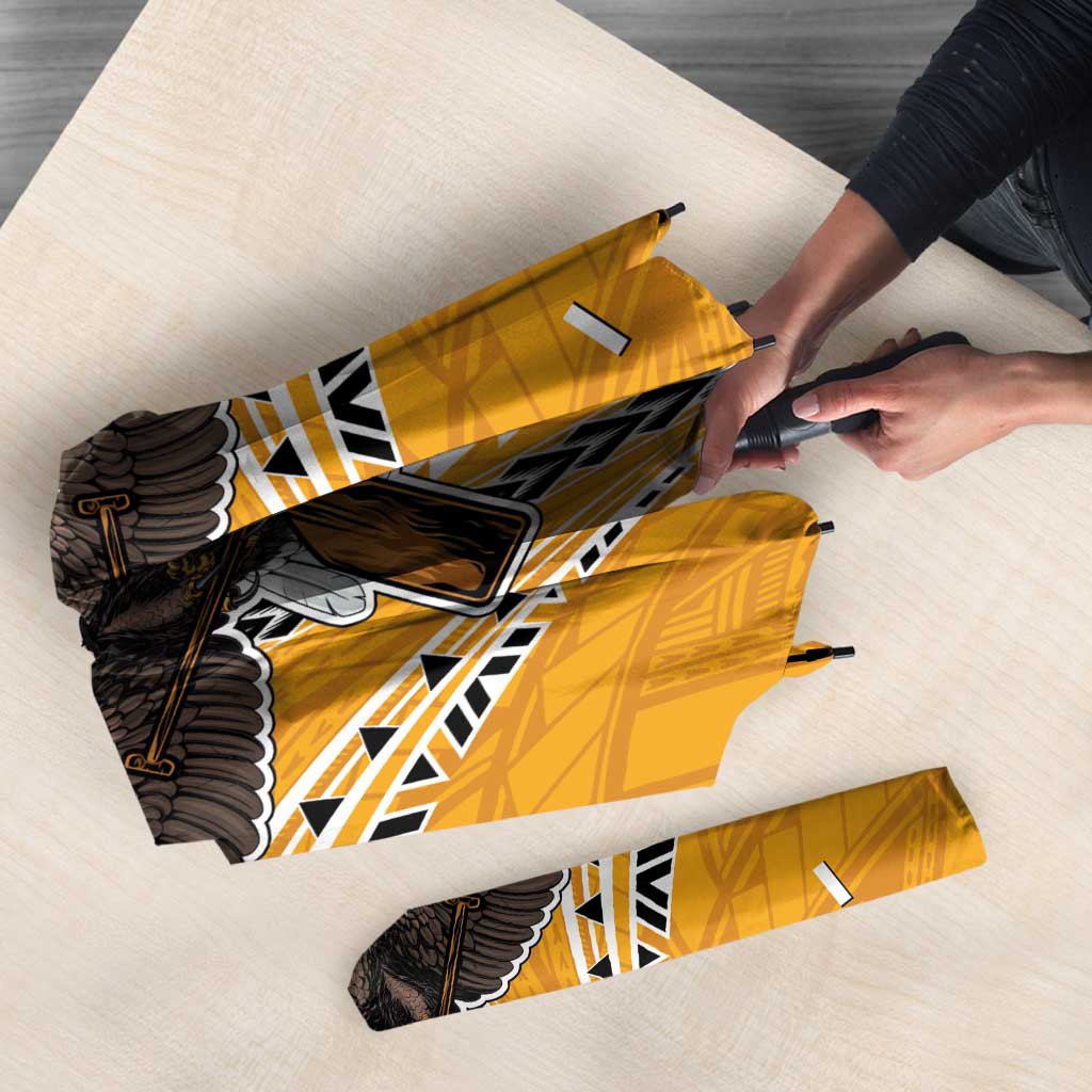 Samoa Pago Pago Aeto Umbrella Bald Eagle with Polynesian Art Tattoos - Polynesian Pride