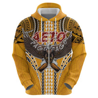 Samoa Pago Pago Aeto Zip Hoodie Bald Eagle with Polynesian Art Tattoos - Polynesian Pride