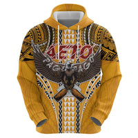 Samoa Pago Pago Aeto Zip Hoodie Bald Eagle with Polynesian Art Tattoos - Polynesian Pride