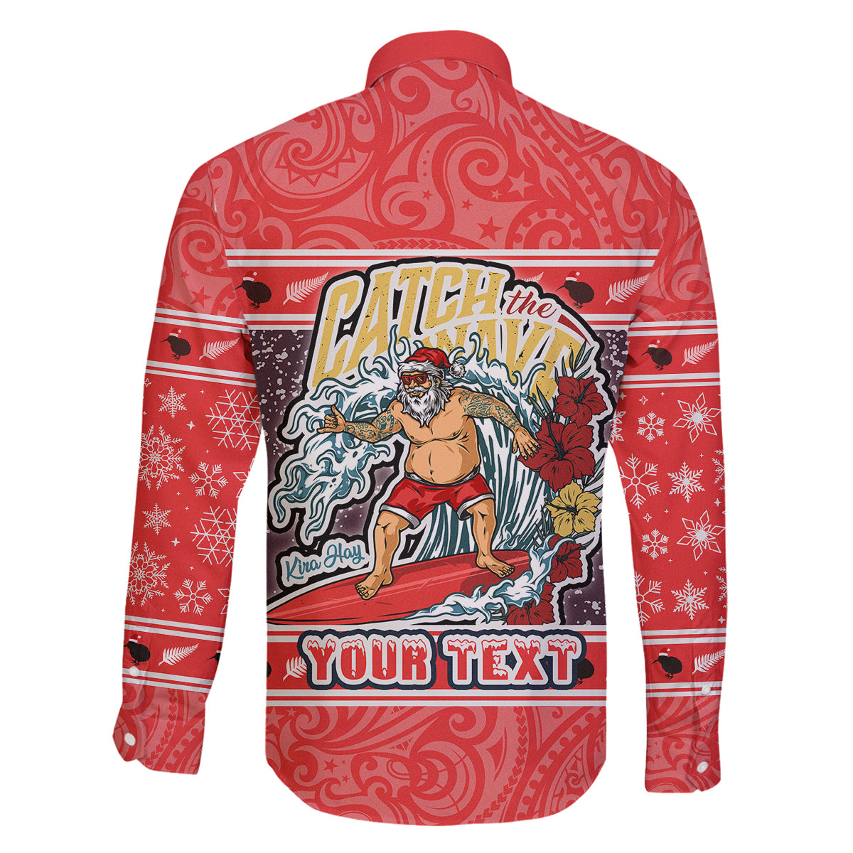 custom-new-zealand-christmas-family-matching-off-shoulder-short-dress-and-hawaiian-shirt-santa-catch-the-wave-maori-pattern-retro-style