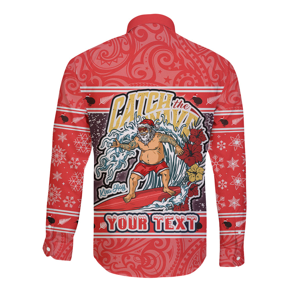 custom-new-zealand-christmas-long-sleeve-button-shirt-santa-catch-the-wave-maori-pattern-retro-style