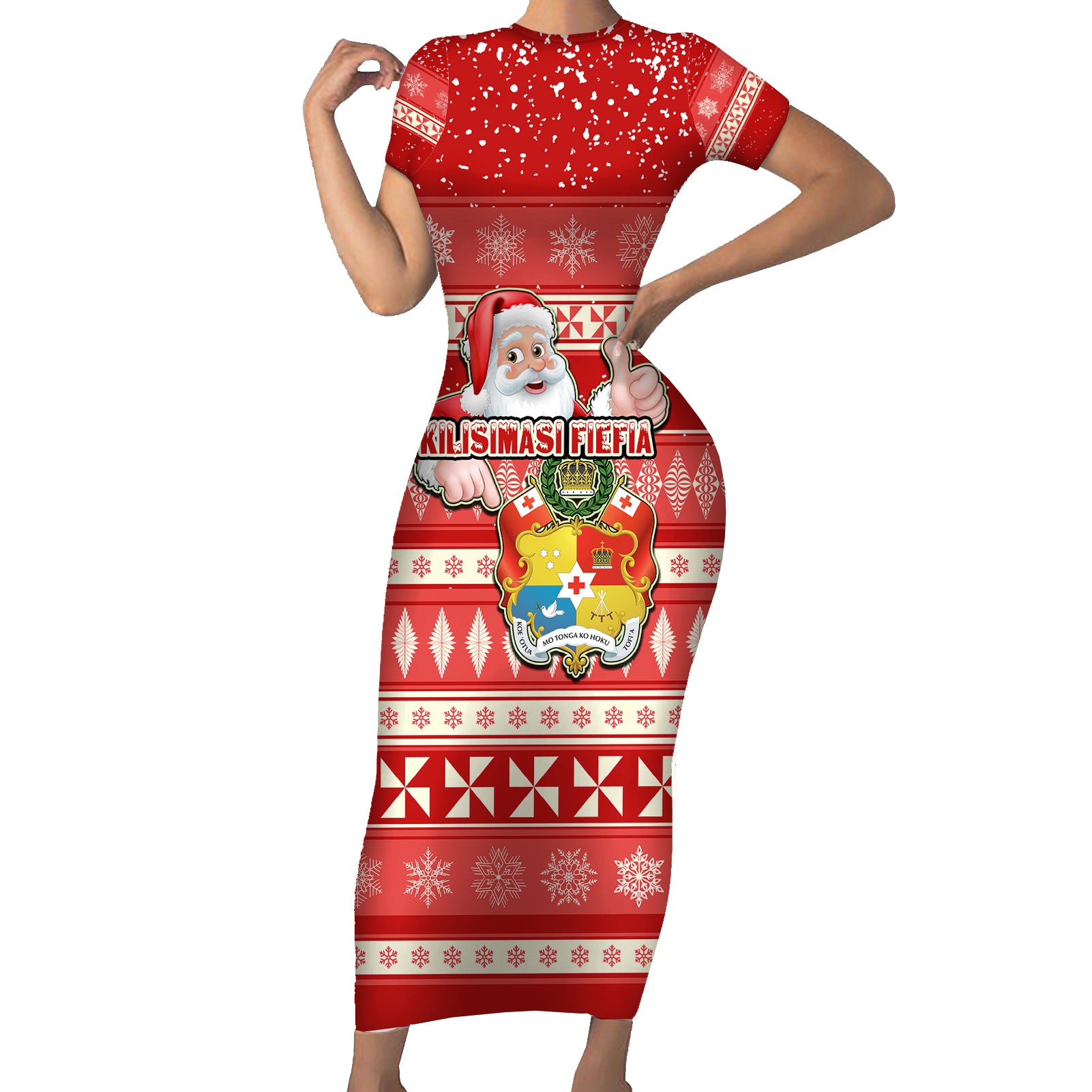 tonga-christmas-short-sleeve-bodycon-dress-the-santa-coat-of-arms-with-ngatu-and-snow-pattern