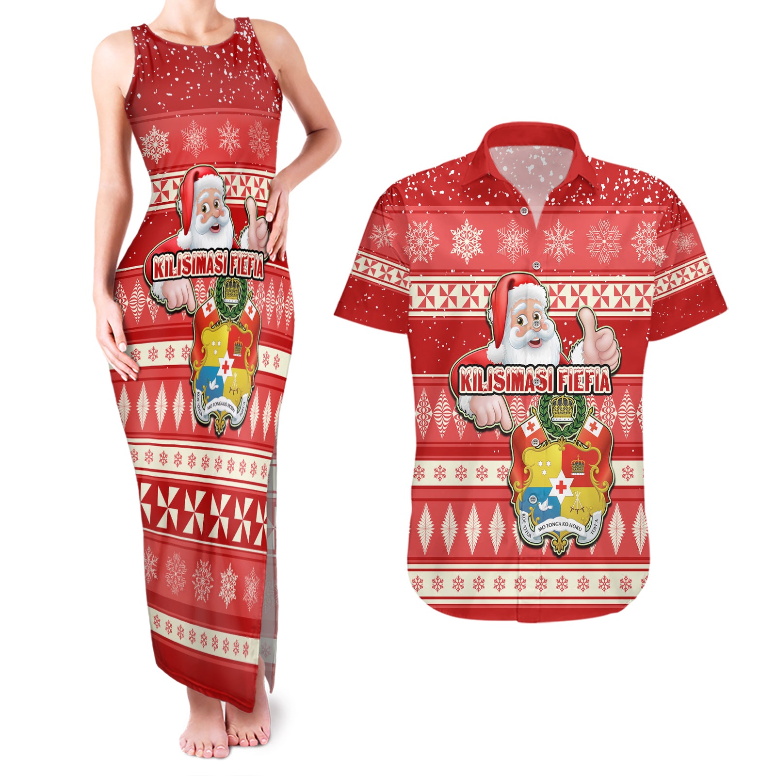 custom-tonga-christmas-couples-matching-tank-maxi-dress-and-hawaiian-shirt-the-santa-coat-of-arms-with-ngatu-and-snow-pattern