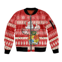 custom-tonga-christmas-sleeve-zip-bomber-jacket-the-santa-coat-of-arms-with-ngatu-and-snow-pattern
