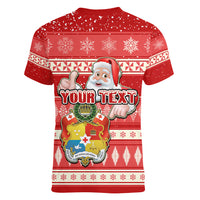 custom-tonga-christmas-women-v-neck-t-shirt-the-santa-coat-of-arms-with-ngatu-and-snow-pattern