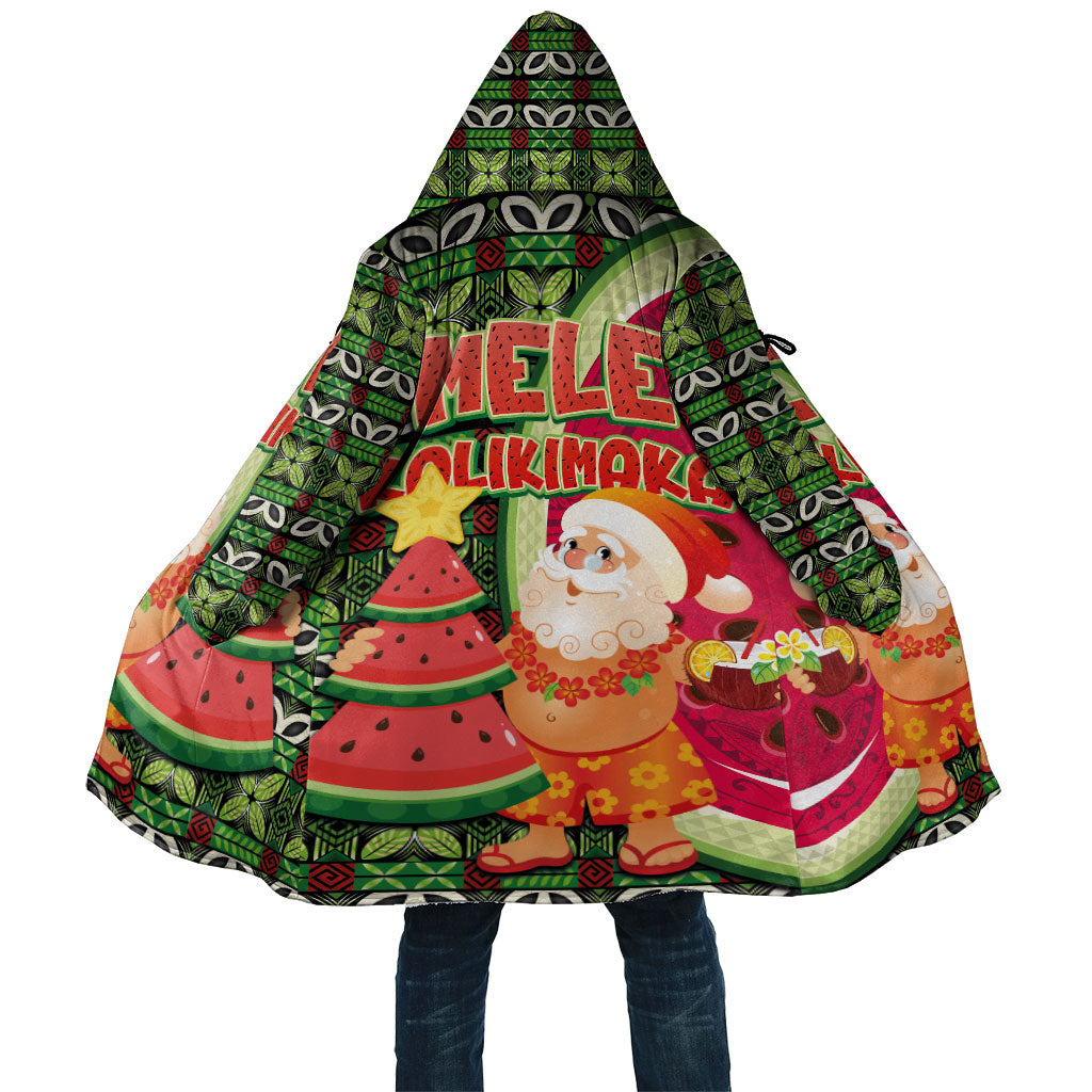 Hawaii Watermelon Mele Kalikimaka Cloak Tribal Pacific Pattern with Tropical Funny Santa Claus LT03 Unisex Multicolor - Polynesian Pride