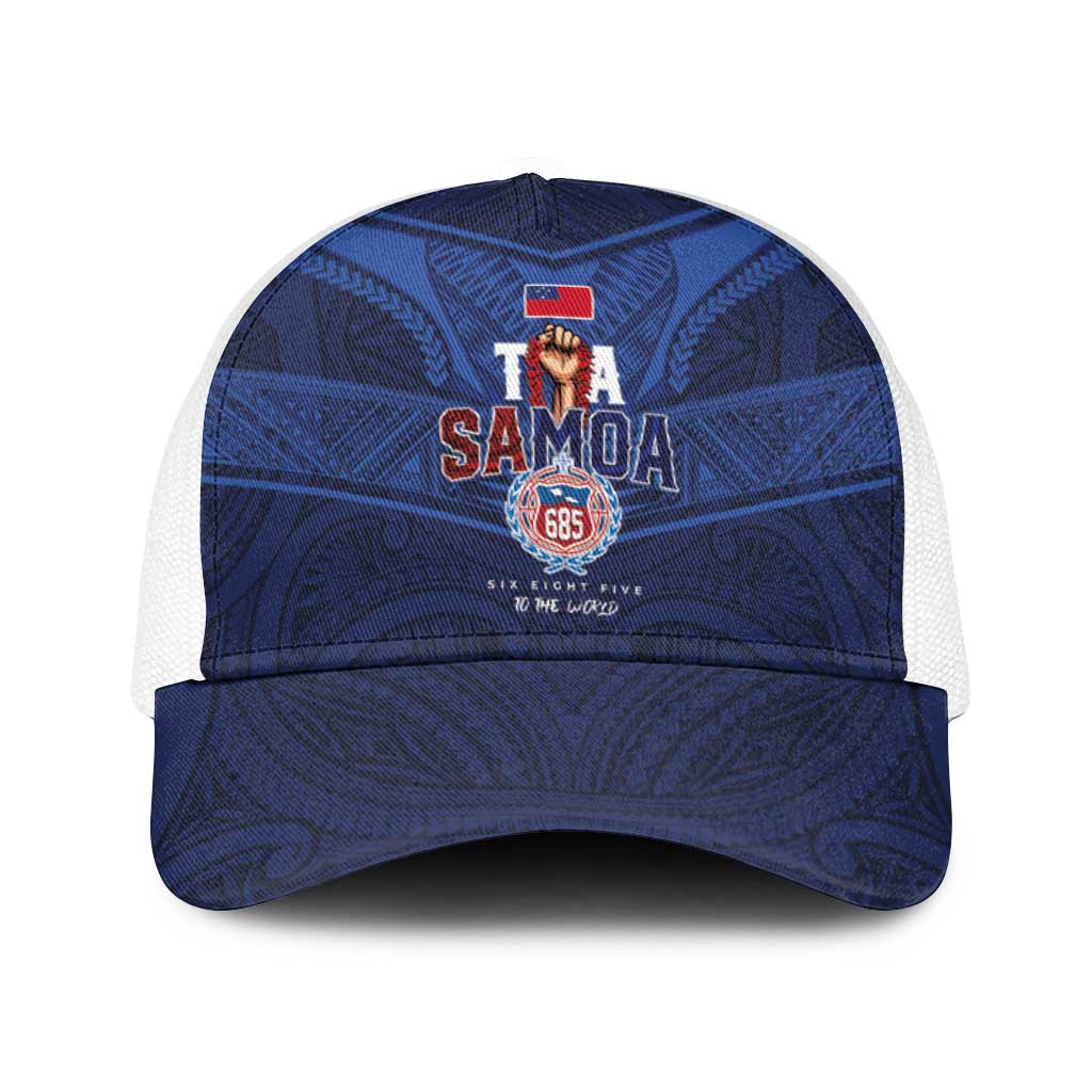 Custom Toa Samoa Rugby Baseball Net Cap Champions Six Eight Five - Polynesian Pride