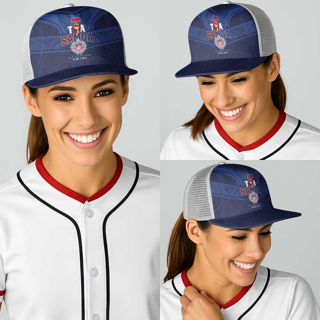 Custom Toa Samoa Rugby Baseball Net Cap Champions Six Eight Five - Polynesian Pride