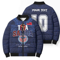 Custom Rugby Toa Samoa Bomber Puffer Jacket Champions Six Eight Five - Polynesian Pride