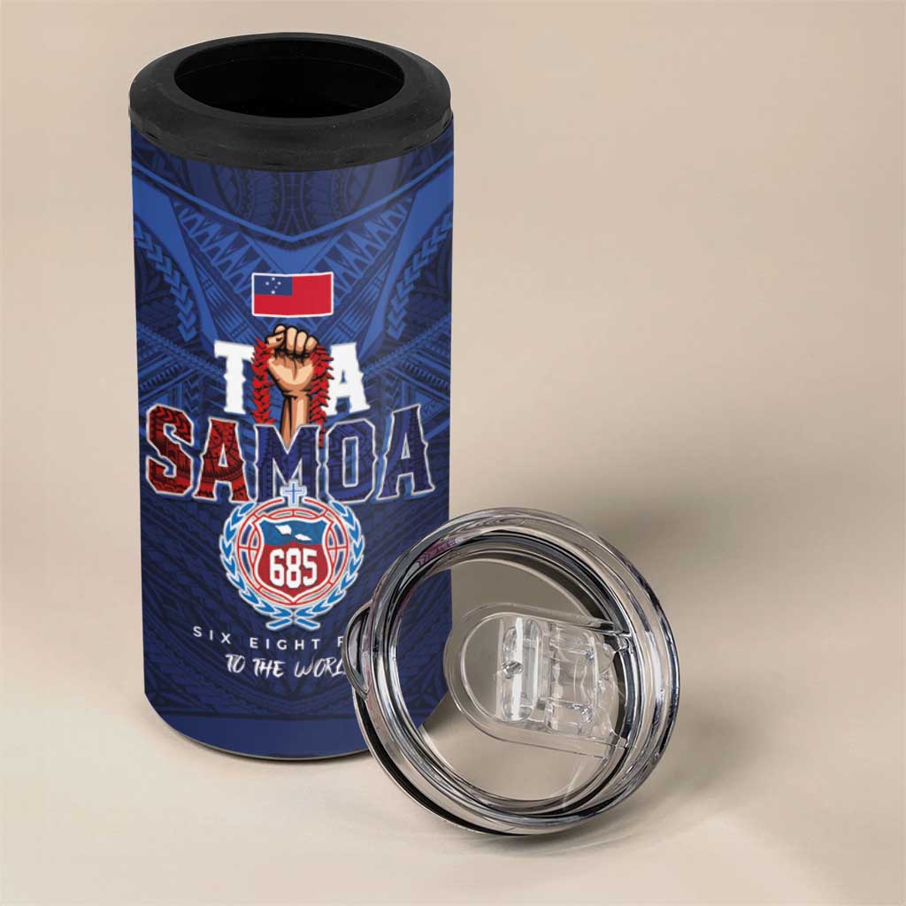 Custom Rugby Toa Samoa 4 in 1 Can Cooler Tumbler Champions Six Eight Five - Polynesian Pride