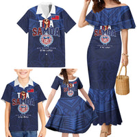 Custom Rugby Toa Samoa Family Matching Mermaid Dress and Hawaiian Shirt Champions Six Eight Five - Polynesian Pride