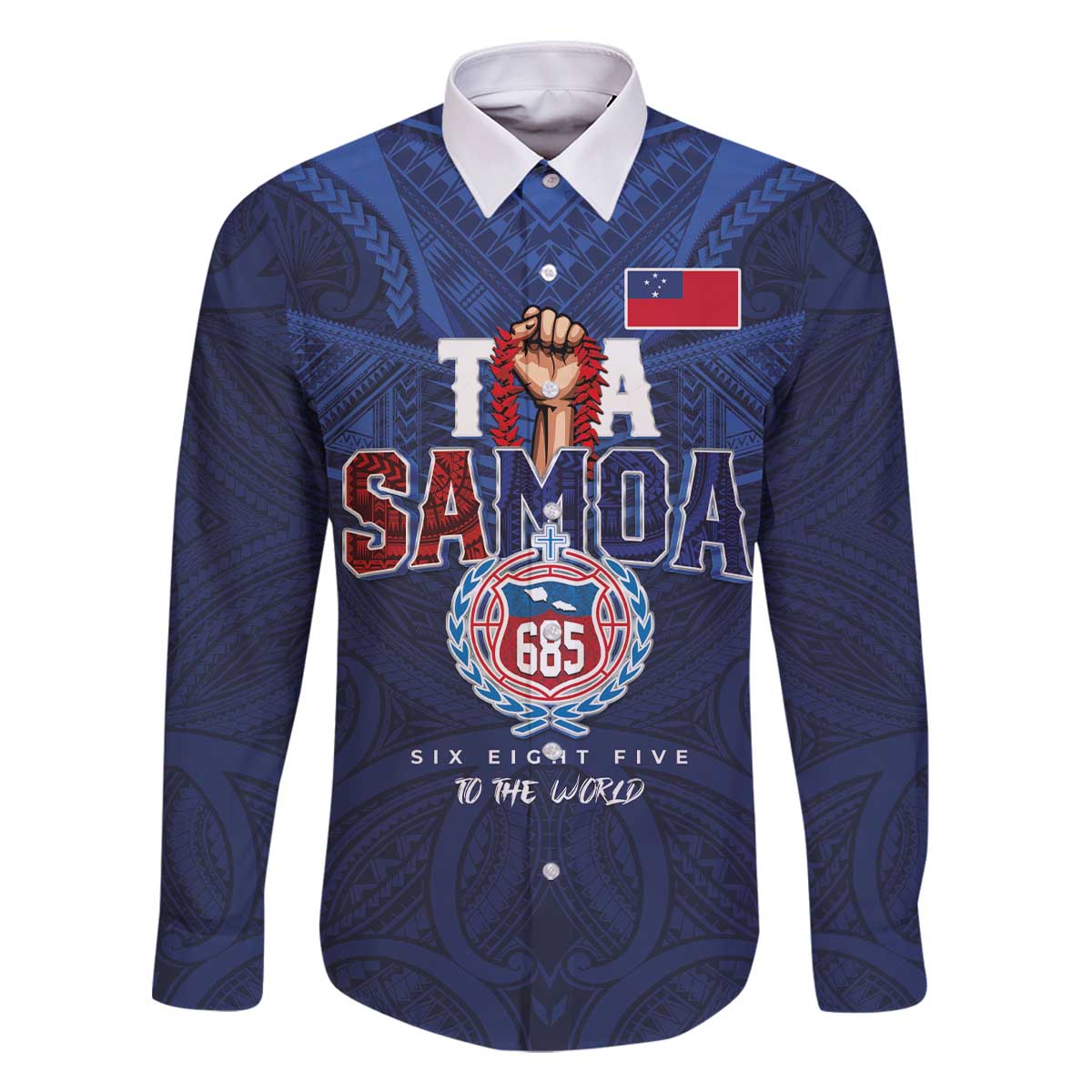 Custom Rugby Toa Samoa Family Matching Off The Shoulder Long Sleeve Dress and Hawaiian Shirt Champions Six Eight Five - Polynesian Pride