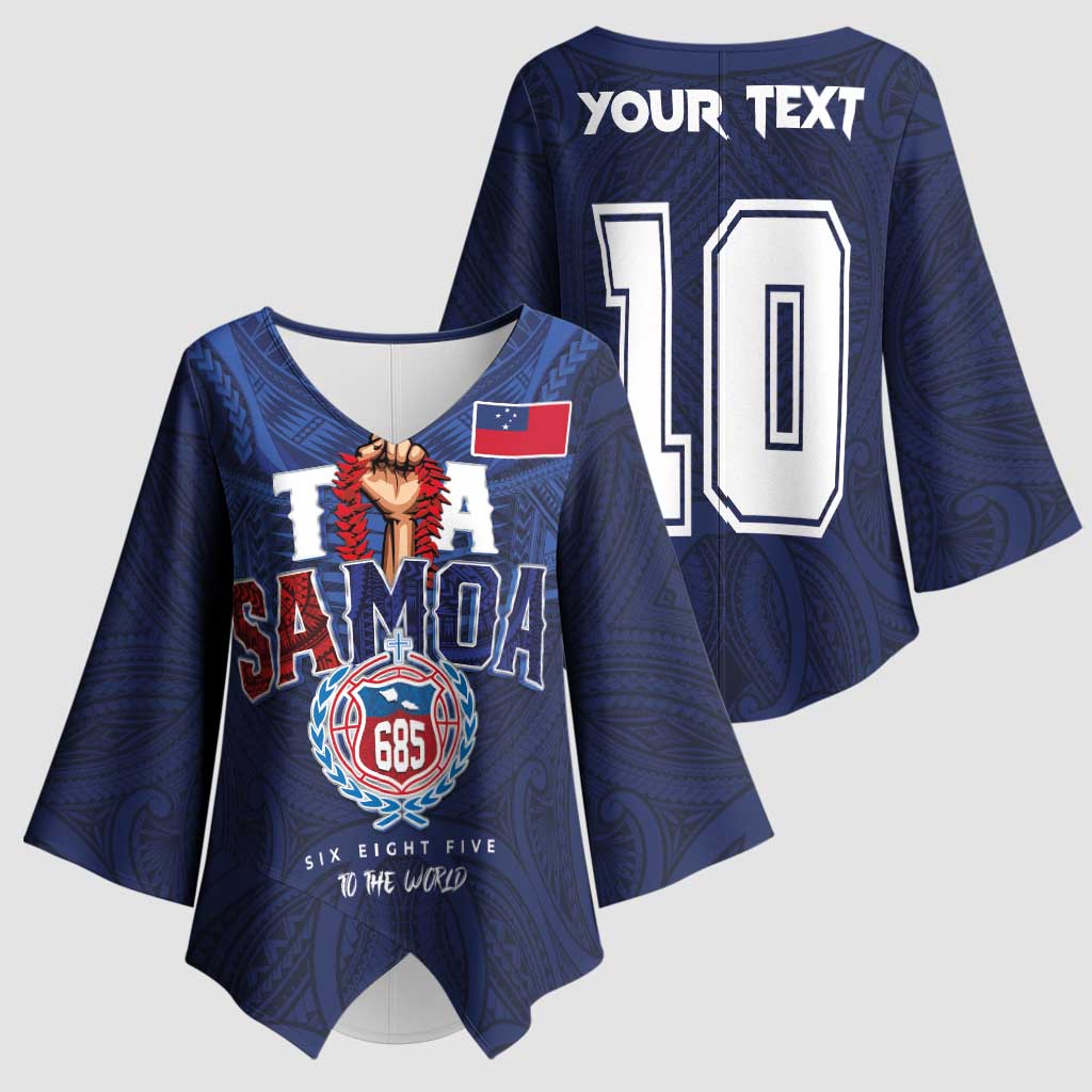 Custom Rugby Toa Samoa Kimono Sleeve Blouse Champions Six Eight Five - Polynesian Pride