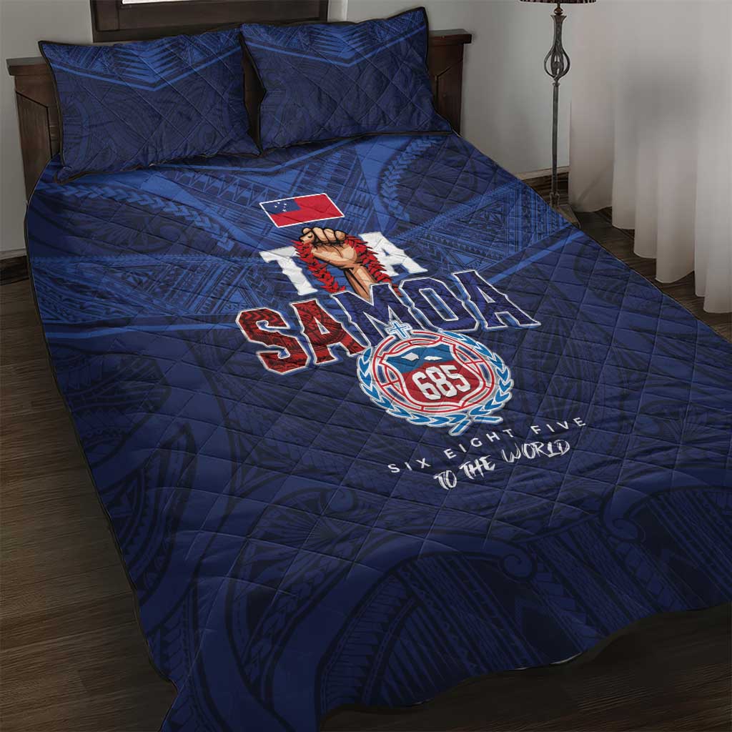 Rugby Toa Samoa Quilt Bed Set Champions Six Eight Five - Polynesian Pride