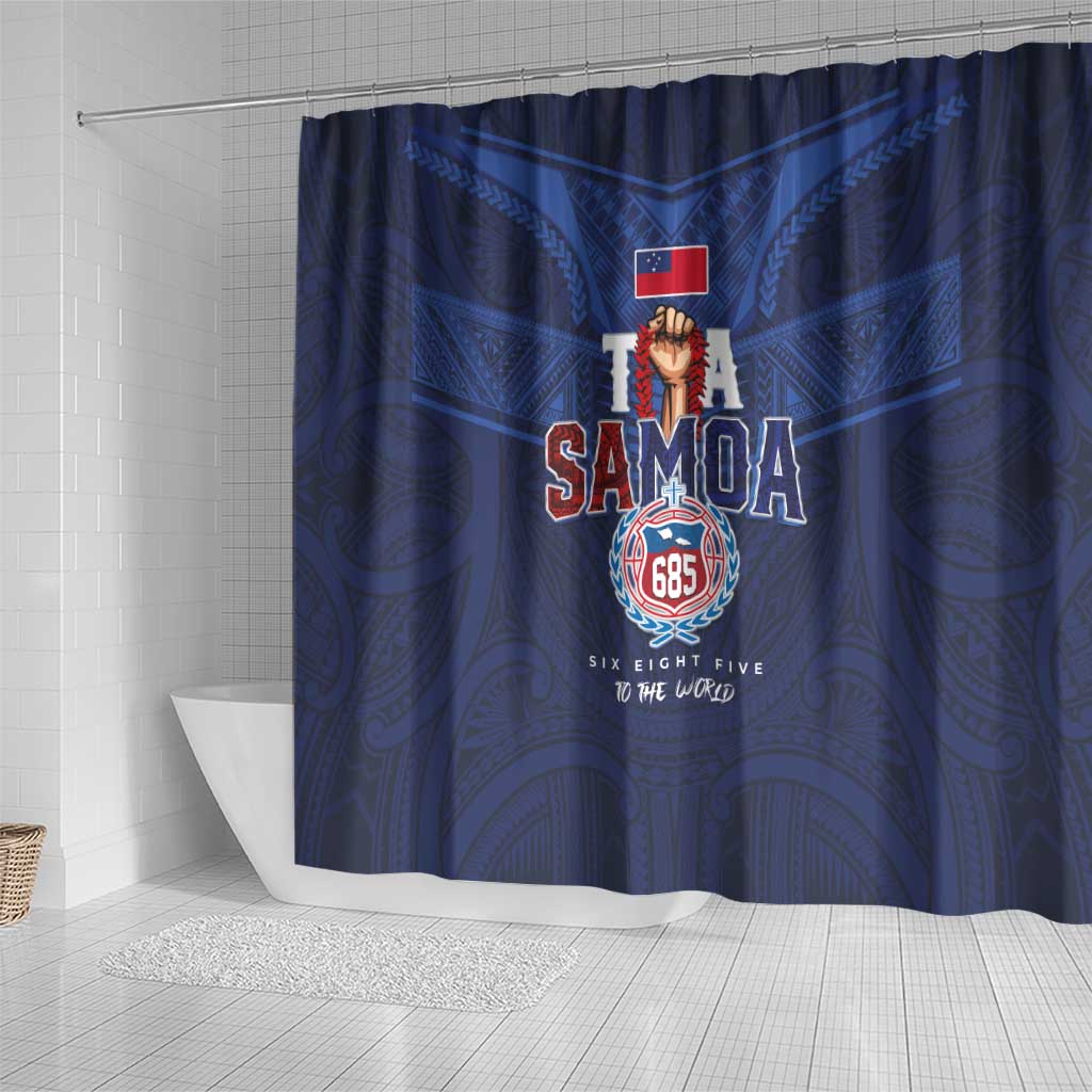Rugby Toa Samoa Shower Curtain Champions Six Eight Five - Polynesian Pride
