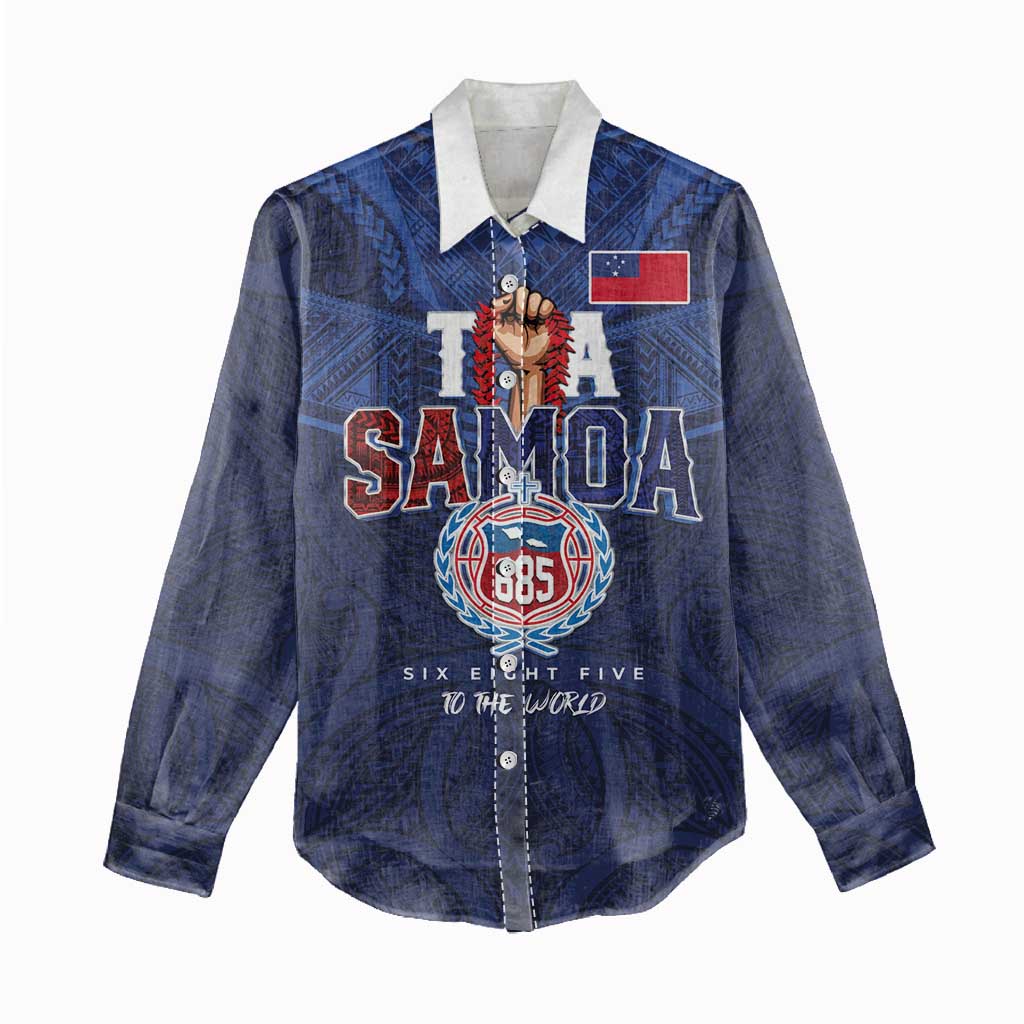 Custom Rugby Toa Samoa Women Casual Shirt Champions Six Eight Five - Polynesian Pride