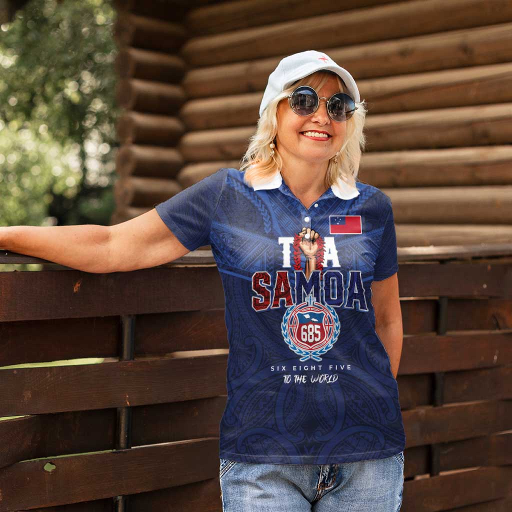 Custom Rugby Toa Samoa Women Polo Shirt Champions Six Eight Five - Polynesian Pride