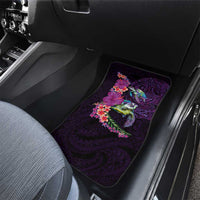 Hawaiian Plumeria and Hibiscus with Turtles Car Mats Polynesian Art Purple Color - Polynesian Pride
