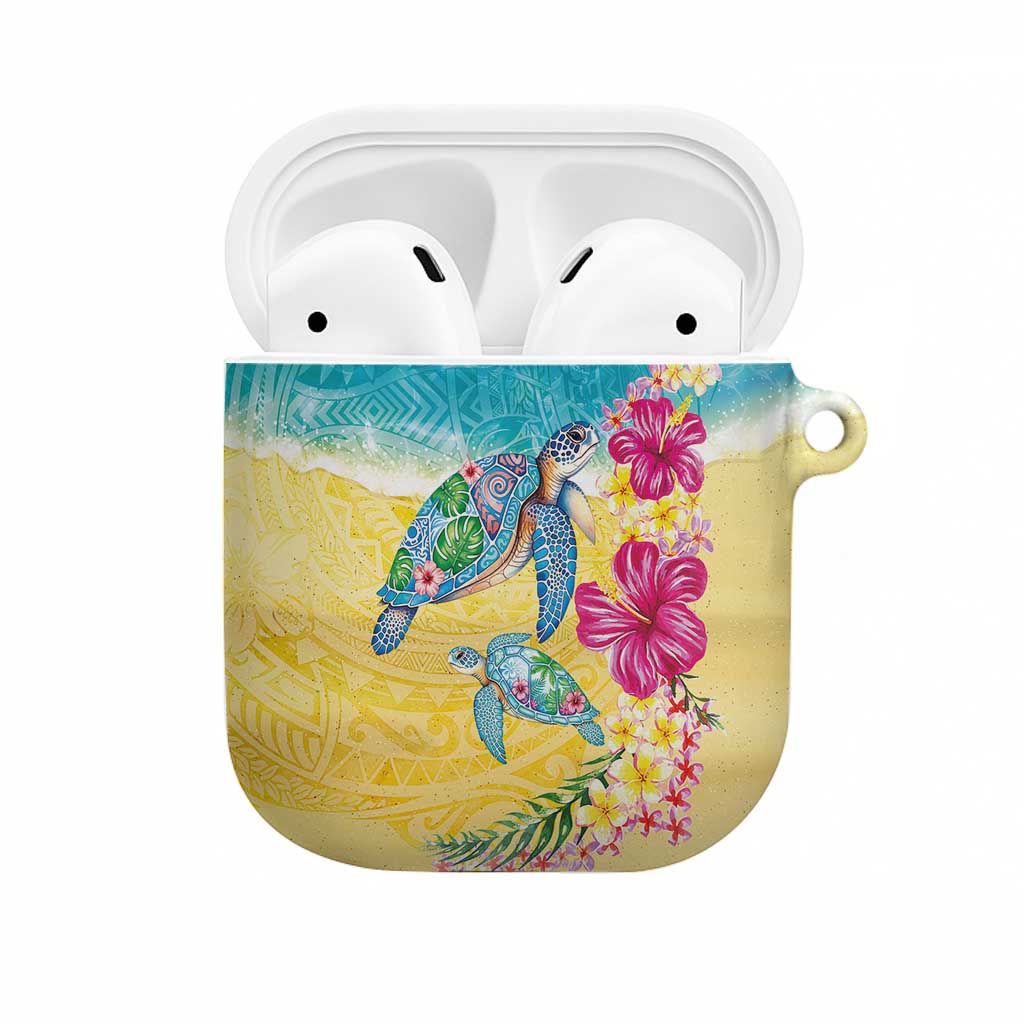 Hawaiian Tropical Plants Turtles AirPods Case Watercolor Style - Polynesian Pride