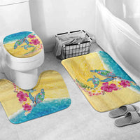 Hawaiian Tropical Plants Turtles Bathroom Set Watercolor Style - Polynesian Pride